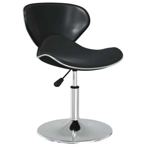 KRZESŁA STOŁOWE 2 SZT. CZARNE OBITE SZTUCZNĄ SKÓRĄ