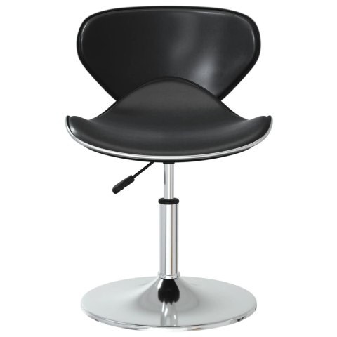 KRZESŁA STOŁOWE 2 SZT. CZARNE OBITE SZTUCZNĄ SKÓRĄ