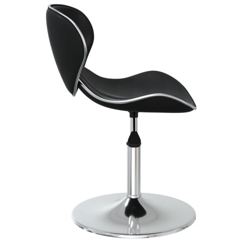 KRZESŁA STOŁOWE 2 SZT. CZARNE OBITE SZTUCZNĄ SKÓRĄ