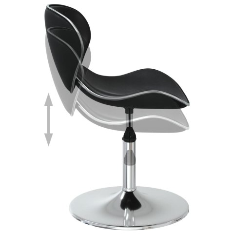 KRZESŁA STOŁOWE 2 SZT. CZARNE OBITE SZTUCZNĄ SKÓRĄ