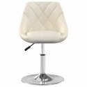 OBROTOWE KRZESŁA STOŁOWE 2 SZT. KREMOWE AKSAMITNE