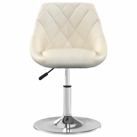 OBROTOWE KRZESŁA STOŁOWE 2 SZT. KREMOWE AKSAMITNE