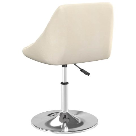 OBROTOWE KRZESŁA STOŁOWE 2 SZT. KREMOWE AKSAMITNE