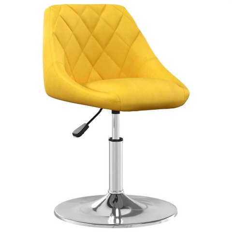 OBROTOWE KRZESŁA STOŁOWE 2 SZT. MUSZTARDOWE OBITE AKSAMITEM