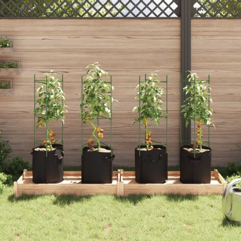 VidaXL Podpórki do pomidorów z workami, 4 szt., 116 cm, stal i PP