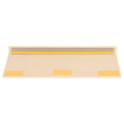 MATY NA SCHODY 15 SZT. 65X21X4CM JASNOBEŻOWE PROSTOKĄTNE KRAWĘDZIE