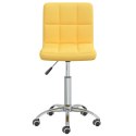 OBROTOWE KRZESŁO STOŁOWE MUSZTARDOWE TAPICEROWANE TKANINĄ