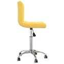 OBROTOWE KRZESŁO STOŁOWE MUSZTARDOWE TAPICEROWANE TKANINĄ