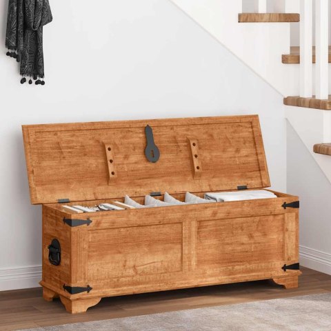 SKRZYNIA Z SUROWEGO DREWNA MANGO 110X35X40CM