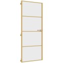DRZWI WEWNĘTRZNE ZŁOTE 83X201,5CM SZKŁO I ALUMINIUM