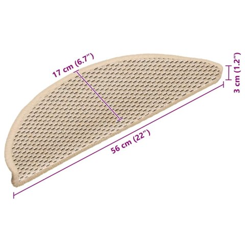 VidaXL Samoprzylepne nakładki na schody, 15 szt., 56x17x3 cm, berber