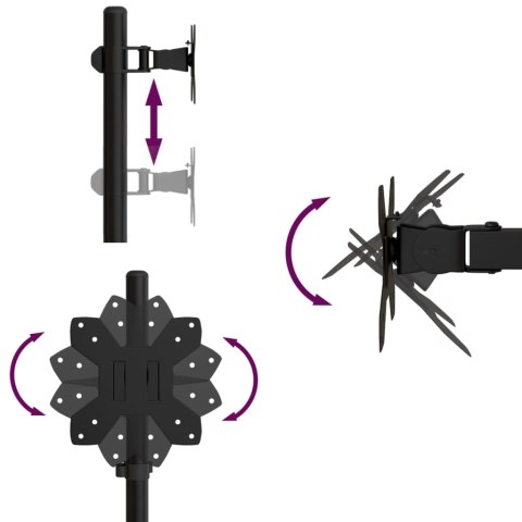 STOJAK NA MONITOR CZARNY STALOWY REGULOWANY VESA 75/100 MM 13-27" 10 KG