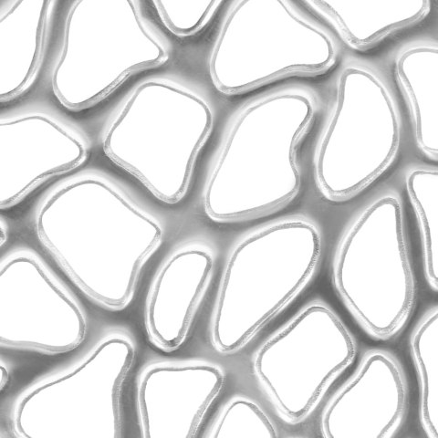 STOLIK DO KAWY Z ODLEWANEGO ALUMINIUM 70X30CM SREBRNY