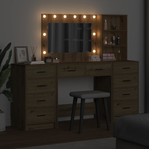 VidaXL Toaletka 3 pcs Brązowy 40 x 41 x 135 cm Materiał drewnopochodny