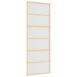 DRZWI PRZESUWNE ZŁOTE 76X205CM MROŻONE SZKŁO ESG ALUMINIUM