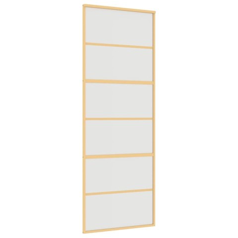 DRZWI PRZESUWNE ZŁOTE 76X205CM MROŻONE SZKŁO ESG ALUMINIUM