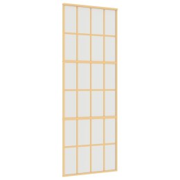 DRZWI PRZESUWNE ZŁOTE 76X205CM MROŻONE SZKŁO ESG ALUMINIUM