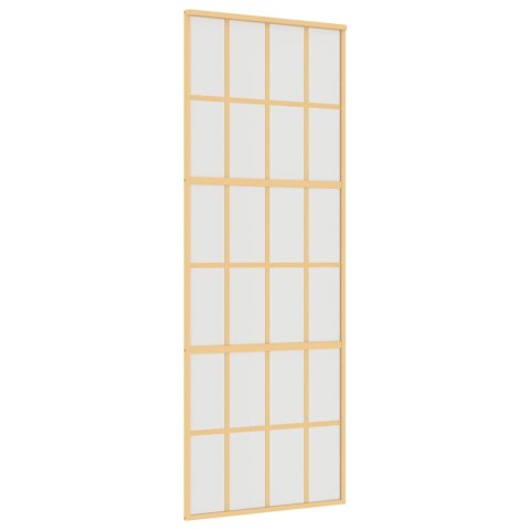 DRZWI PRZESUWNE ZŁOTE 76X205CM MROŻONE SZKŁO ESG ALUMINIUM