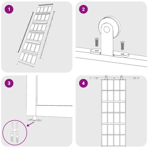 DRZWI PRZESUWNE ZŁOTE 76X205CM MROŻONE SZKŁO ESG ALUMINIUM