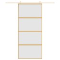 DRZWI PRZESUWNE ZŁOTE 90X205CM MROŻONE SZKŁO ESG ALUMINIUM