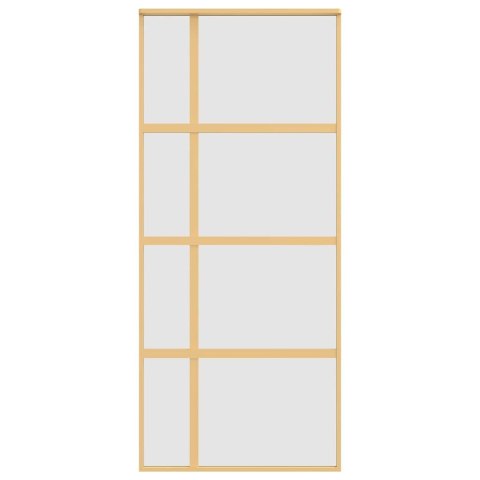 DRZWI PRZESUWNE ZŁOTE 90X205CM MROŻONE SZKŁO ESG ALUMINIUM
