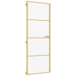 DRZWI WEWNĘTRZNE ZŁOTE 76X201,5CM SZKŁO I ALUMINIUM