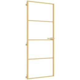 DRZWI WEWNĘTRZNE ZŁOTE 83X201,5CM SZKŁO I ALUMINIUM