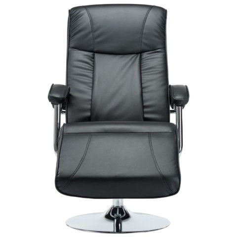 FOTEL TELEWIZYJNY CZARNY SZTUCZNA SKÓRA