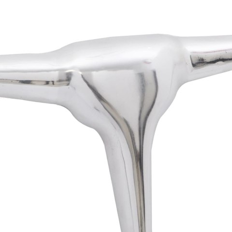 OZDOBNA GŁOWA BYKA DEKORACJA Z ALUMINIUM SREBRNA 72CM