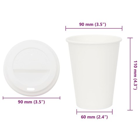 PAPIEROWE KUBKI Z POKRYWKAMI 1000 SZT. 12OZ 300ML
