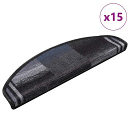 PRZYLEPNE NAKŁADKI NA SCHODY 15 SZT. CZARNO-SZARE 65X21X4CM