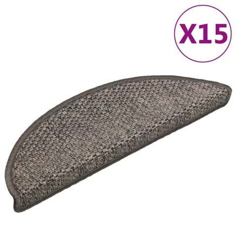 SAMOPRZYLEPNE NAKŁADKI NA SCHODY 15 SZT. 56X17X3CM BRĄZOWY BEŻ