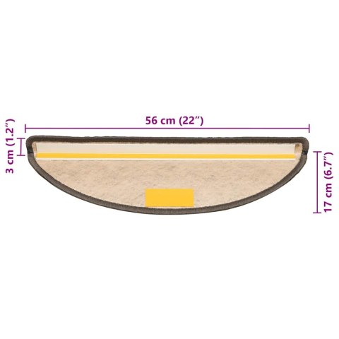SAMOPRZYLEPNE NAKŁADKI NA SCHODY 15 SZT. 56X17X3CM BRĄZOWY BEŻ