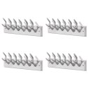 VidaXL Wieszaki na płaszcze, 4 szt., srebrne, aluminiowe