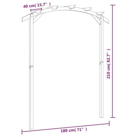 PERGOLA OGRODOWA IMPREGNOWANE DREWNO SOSNOWE 180X210X40CM
