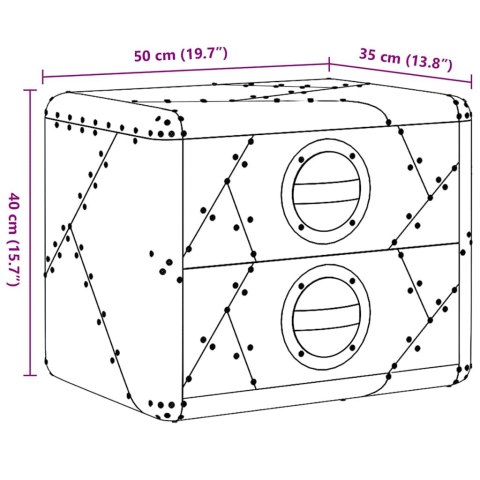 STOLIK AVIATOR W LOTNICZYM STYLU VINTAGE Z 2 SZUFLADAMI