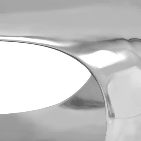 STOLIK DO KAWY Z ALUMINIUM 50X50X30CM SREBRNY