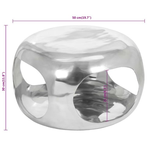 STOLIK DO KAWY Z ALUMINIUM 50X50X30CM SREBRNY