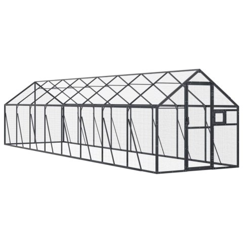 VidaXL Woliera, antracytowa, 1,79x8x1,85 m, aluminium