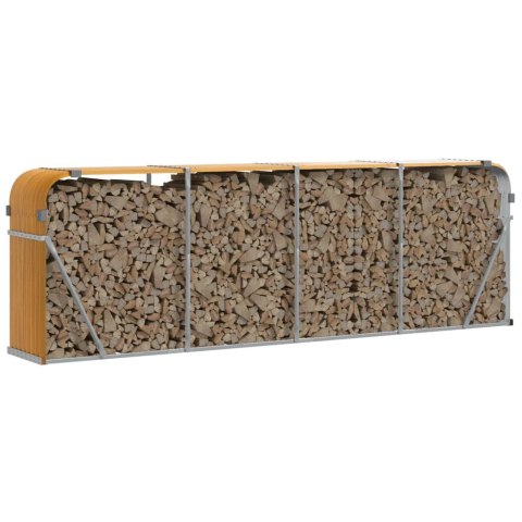 STOJAK NA DREWNO WYGLĄD DREWNA 300X45X100CM STAL GALWANIZOWANA