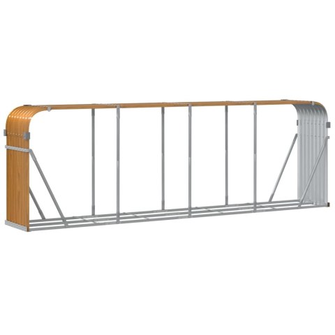 STOJAK NA DREWNO WYGLĄD DREWNA 300X45X100CM STAL GALWANIZOWANA