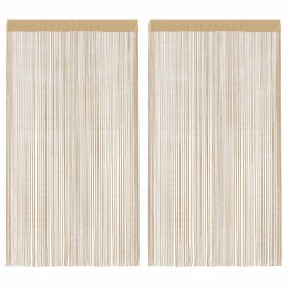 ZASŁONY SZNURKOWE 2 SZTUKI 140X250CM BEŻOWE