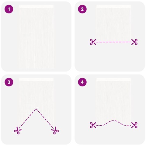 ZASŁONY SZNURKOWE 2 SZTUKI 140X250CM BIAŁE