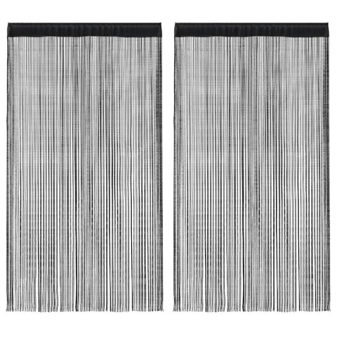 ZASŁONY SZNURKOWE 2 SZTUKI 140X250CM CZARNE