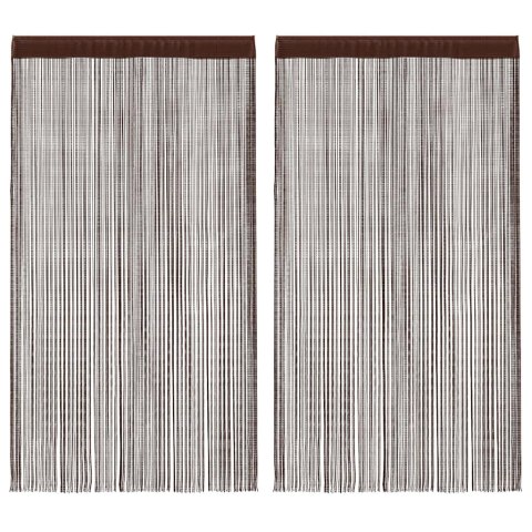 ZASŁONY SZNURKOWE 2 SZTUKI 140X250CM BRĄZOWE