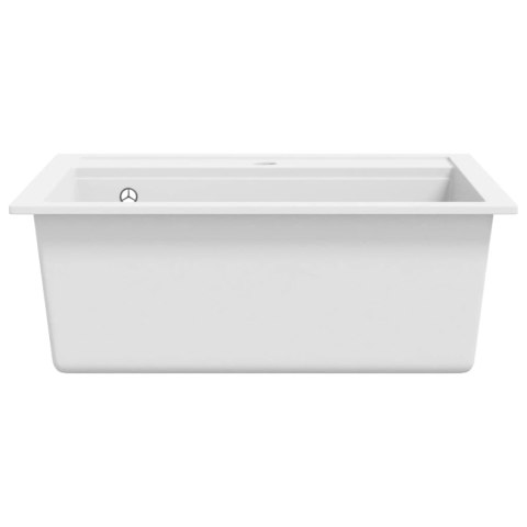 GRANITOWY ZLEWOZMYWAK JEDNOKOMOROWY BIAŁY