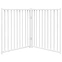 SKŁADANA BRAMKA DLA PSA 2 PANELE BIAŁA 160CM DREWNIANA