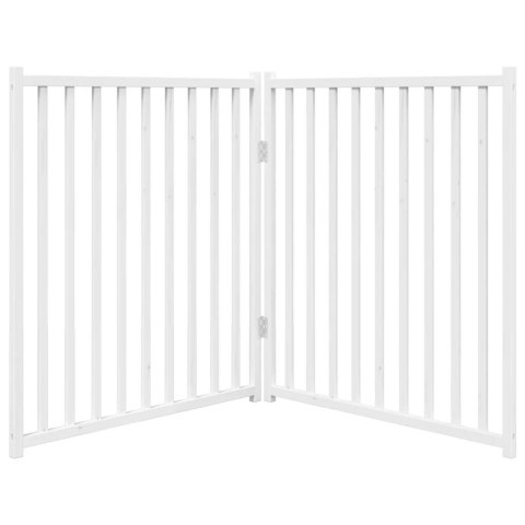 SKŁADANA BRAMKA DLA PSA 2 PANELE BIAŁA 160CM DREWNIANA