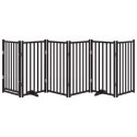 SKŁADANA BRAMKA DLA PSA Z DRZWIAMI 6 PANELI CZARNA 300CM