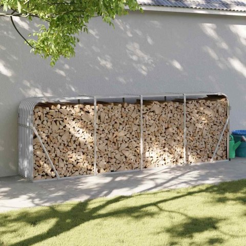 STOJAK NA DREWNO JASNOSZARY 300X45X100CM STAL GALWANIZOWANA